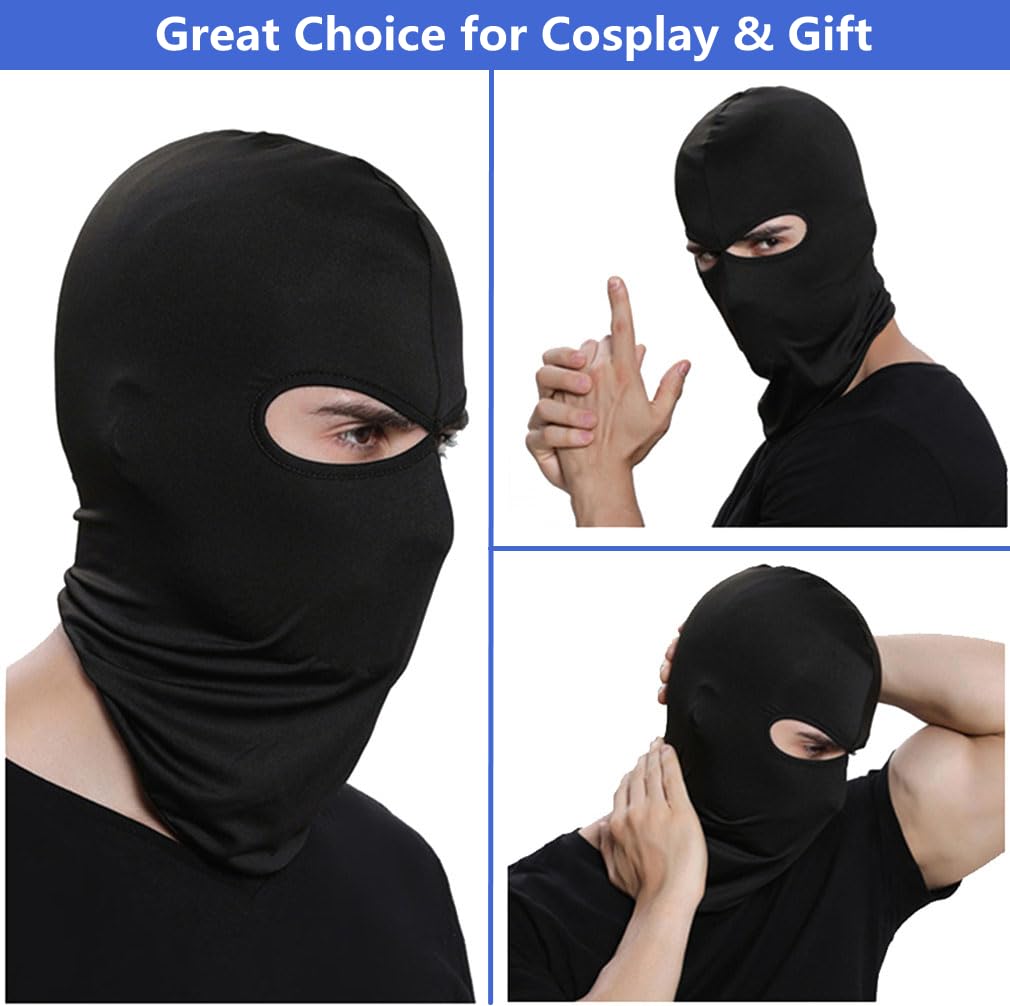 bodbop Balaclava Ski Face Mask Windproof Full Head Mask Sun UV Protection Face Cover for Men Women Outdoor Sports Cycling Cap: Black