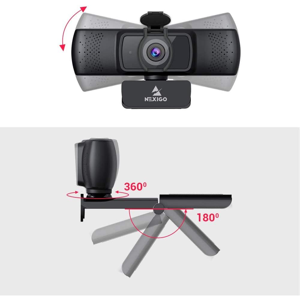 NexiGo N60 1080P Webcam with Microphone, Adjustable FOV, Zoom, Software Control & Privacy Cover, USB HD Computer Web Camera, Plug and Play, for Zoom/Skype/Teams, Conferencing and Video Calling: 1080P Autofocus Webcam