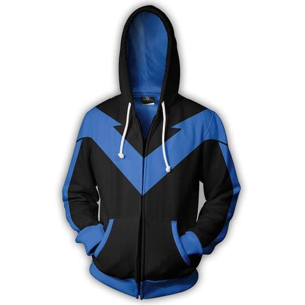 LILLIWEEN Superhero Hoodie Halloween Cosplay Costume Men's Hooded Sweatshirt Jacket