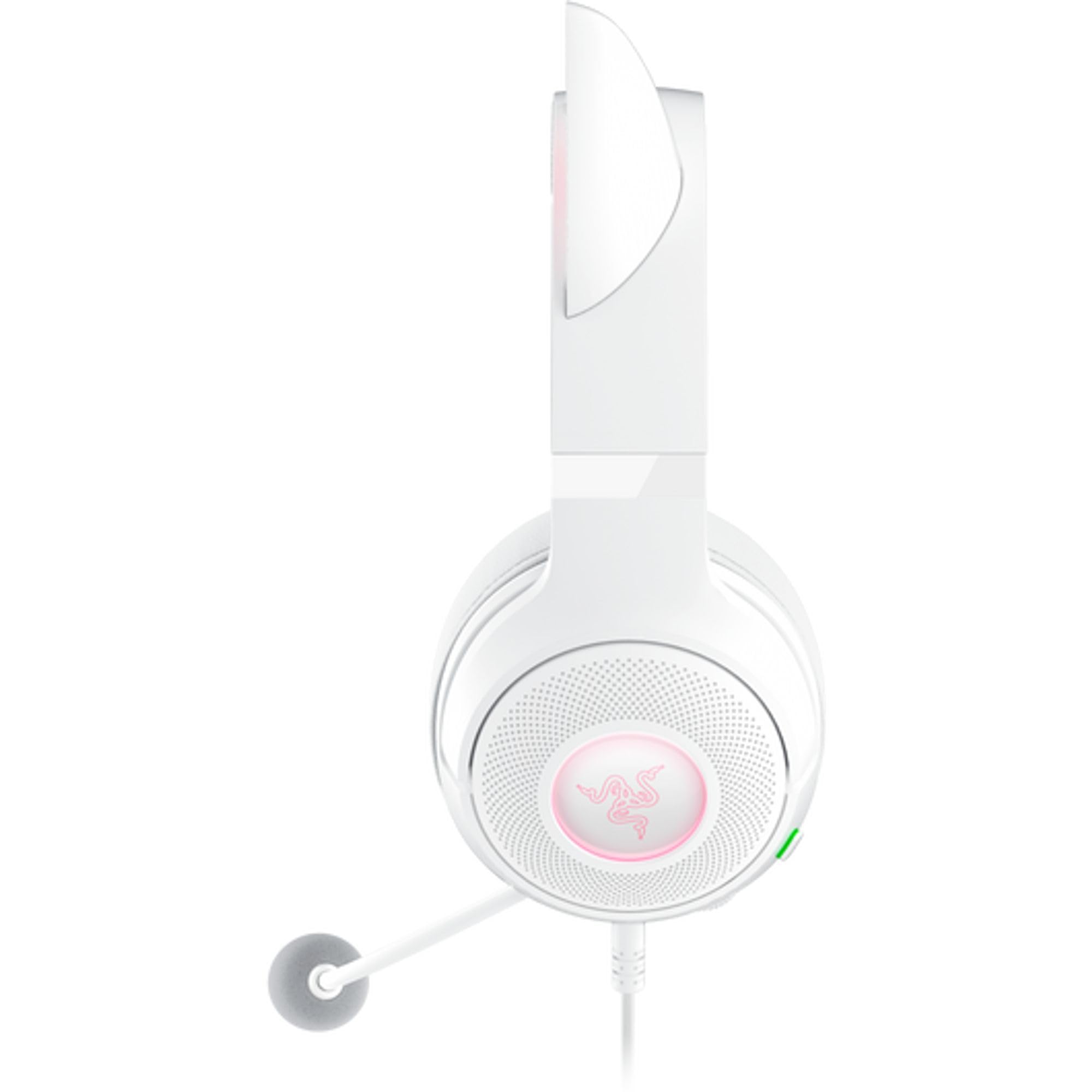 Razer Kraken Kitty V2 USB Wired Headset: Chroma RGB Kitty Ears - Stream Reactive Lighting - HyperClear Cardioid Mic - 40 mm Drivers - 7.1 Surround Sound - Comfortable Ear Cushions -: White