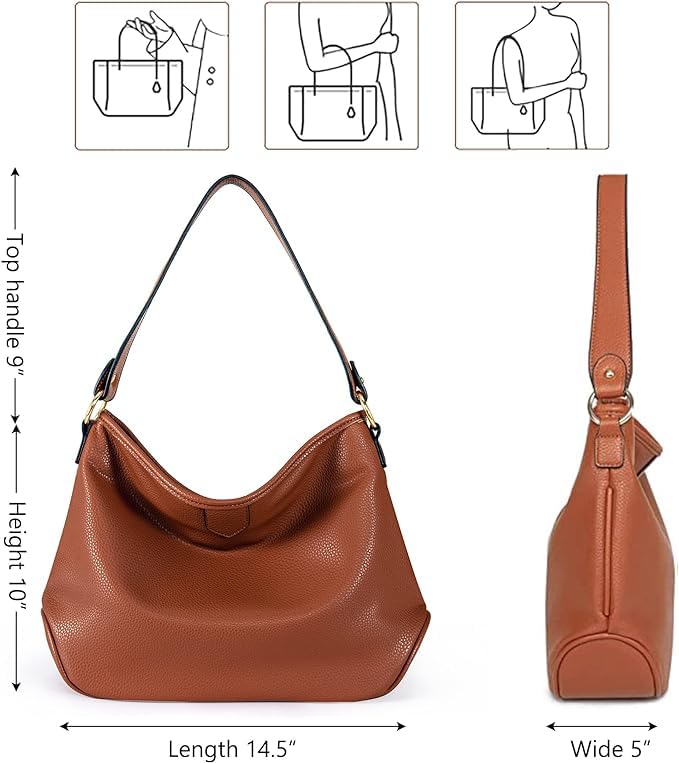 Montana West Medium Hobo Bags for Women Purses and Handbags Classic Top Handle Shoulder Satchel Bags thumbnail 4