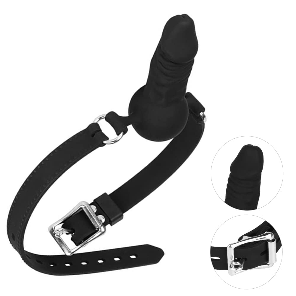 FST Silicone Realistic Dildo Gag with Ball, Adjustable Strap on Mouth Gag for SM: FST Silicone Realistic Dildo Gag with Ball, Adjustable Strap on Mouth Gag for SM