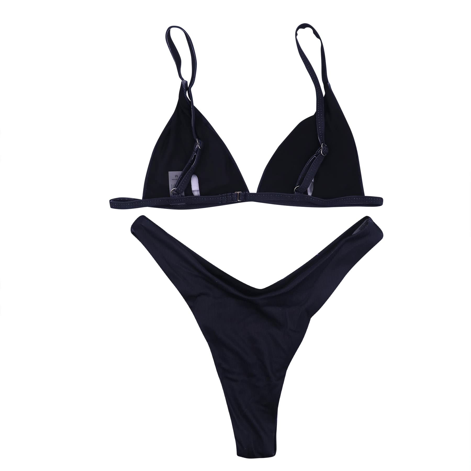 AIBEARTY Women's Skull Letter Printed Two Piece Swimsuit High Cut Triangle Bikini Set for Party Festival Halloween: Small Black&amp;purple