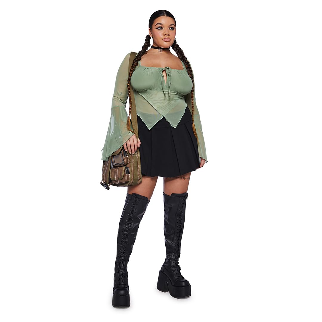 Dolls Kill Wicked Scholar Pleated Mini Skirt by Current Mood - Skit with A-Line Fit and Elasticized Waist