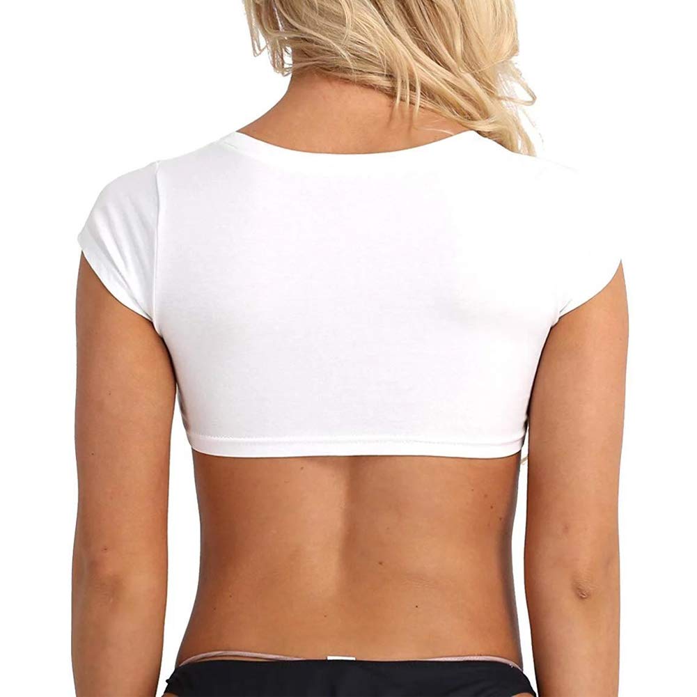 ZTie Women's Short Sleeve Crop Tops Funny Cotton T-Shirts Cami Yes Daddy Bedroom Lingerie Babydoll Cosplay Costume