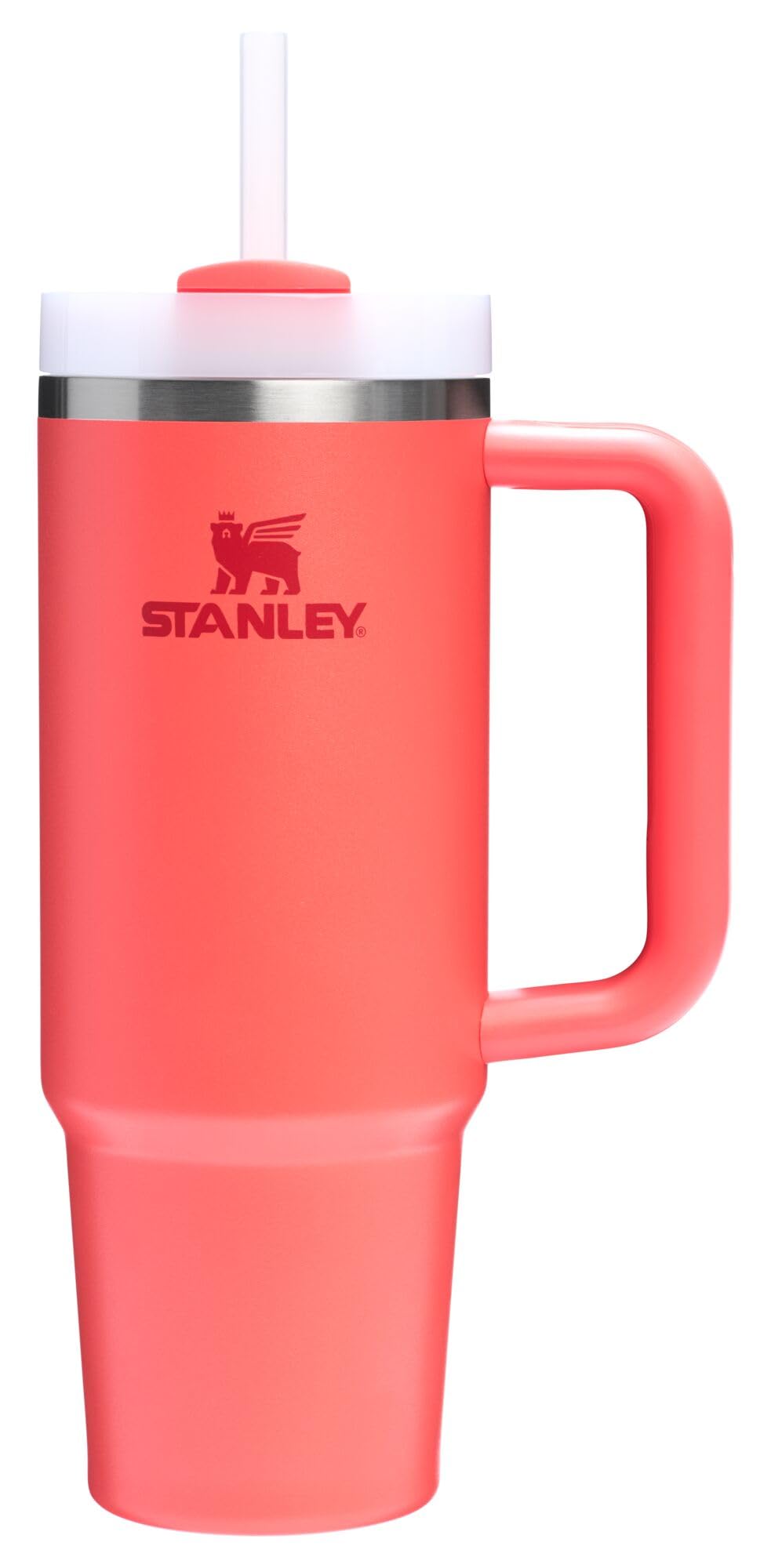 Stanley Quencher H2.0 Tumbler with Handle and Straw 30 oz | Flowstate 3-Position Lid | Cup Holder Compatible for Travel | Insulated Stainless Steel Cup | BPA-Free | Rose Quartz 2.0: 30 Ounces Hot Coral
