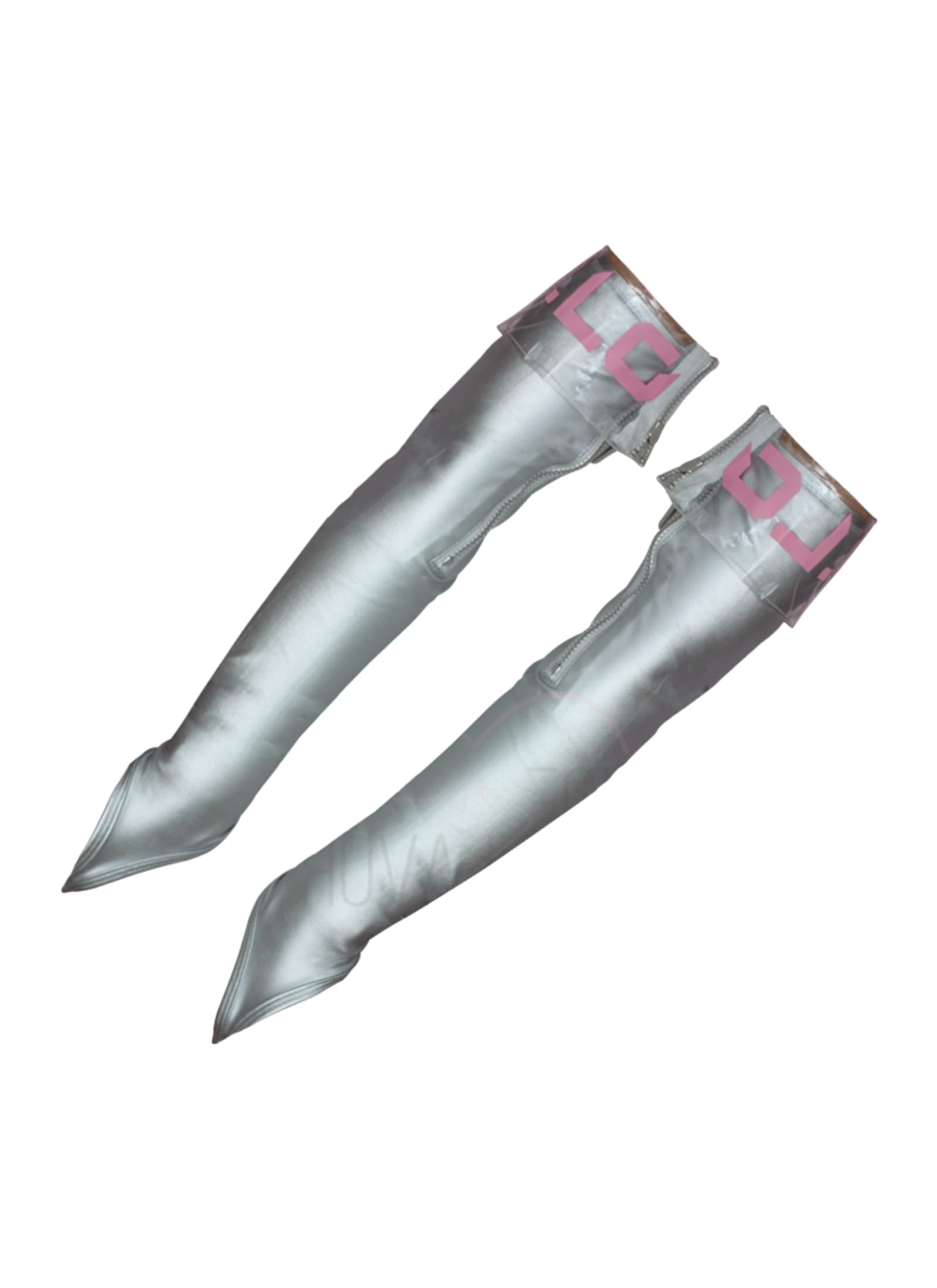 MOEFLAVOR A.I. Love Sleeves - Cosplay Gloves Set, One Size Second Skin Design, Long Fingerless Gloves, Arm Sleeves and More: XL/2XL Silver