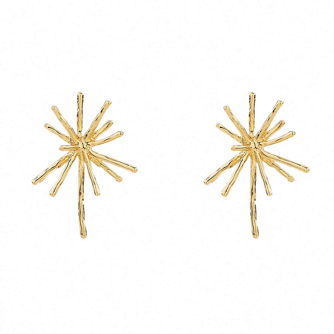 Jana WinkleGold Metal Firework Stud Earrings Women Big Earrings Studs Statement Chandelier Earrings thumbnail 1