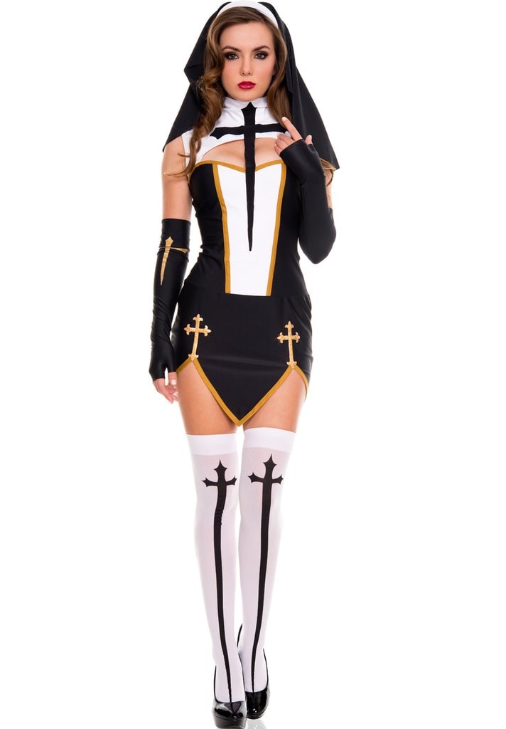 Celina Women's Bad Habit Nun Dress (4 Piece): X-Large