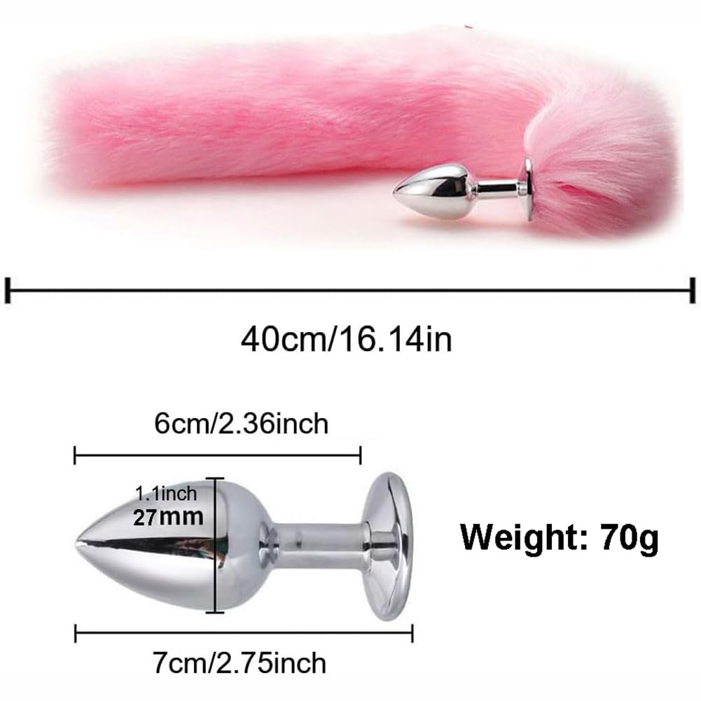 TJCGCKK Animal Cosplay Costume Furry Fox Tail Plug Cute Ears Headband Bat Style Neck Collar Set: Pink C