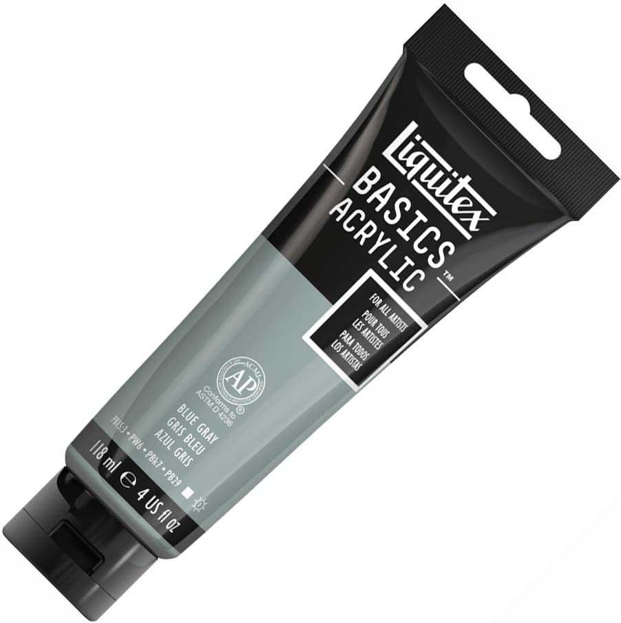 Liquitex BASICS Acrylic Paint, 118ml (4-oz) Tube, Blue Gray: Blue Gray 4 Fl Oz (Pack of 1)