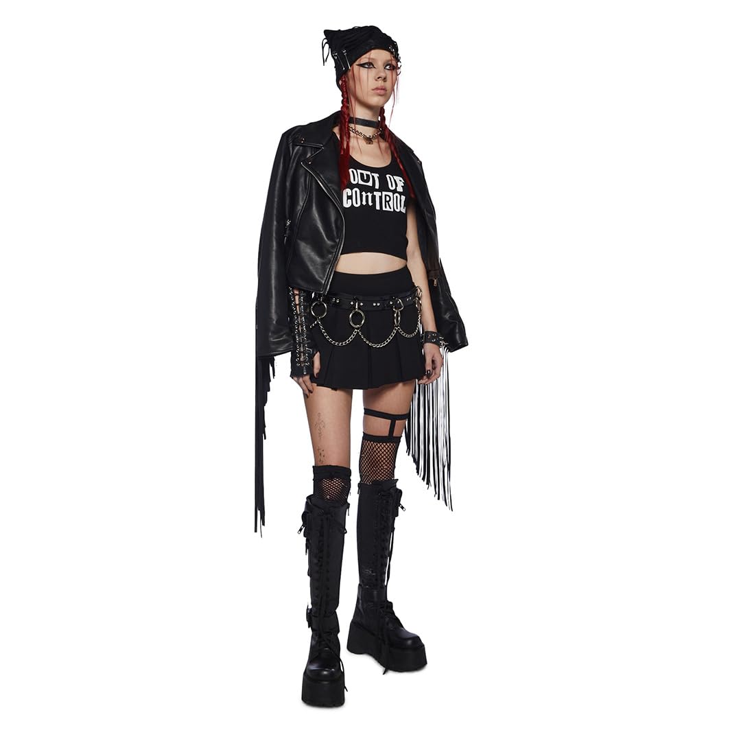 Dolls Kill Wicked Scholar Pleated Mini Skirt by Current Mood - Skit with A-Line Fit and Elasticized Waist