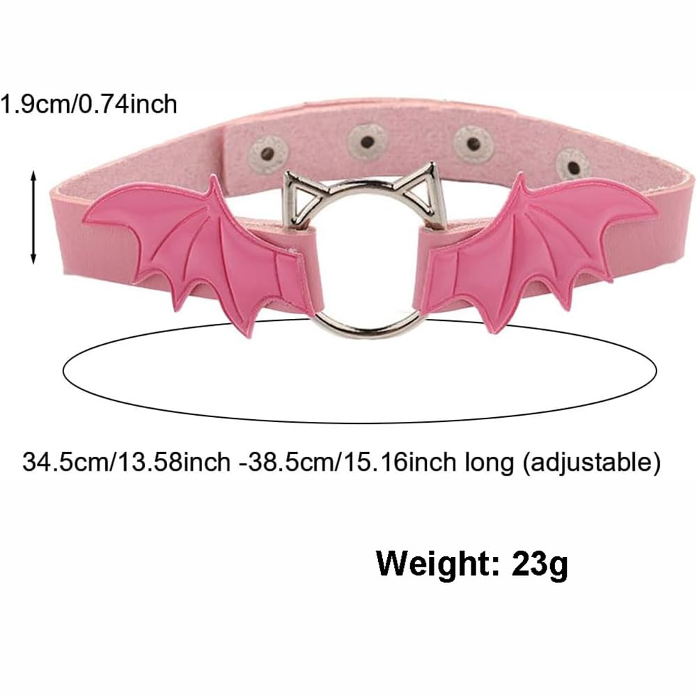 TJCGCKK Animal Cosplay Costume Furry Fox Tail Plug Cute Ears Headband Bat Style Neck Collar Set: Pink C