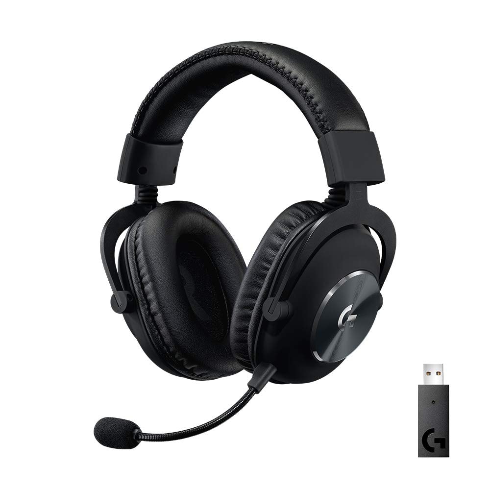 Logitech G PRO X Wireless LIGHTSPEED Gaming  with Blue VOCE Mic Filter Tech, 50 mm PRO-G Drivers, and DTS Headphone:X 2.0 Surround Sound, 20+ Hour Battery Life - Black: Headset