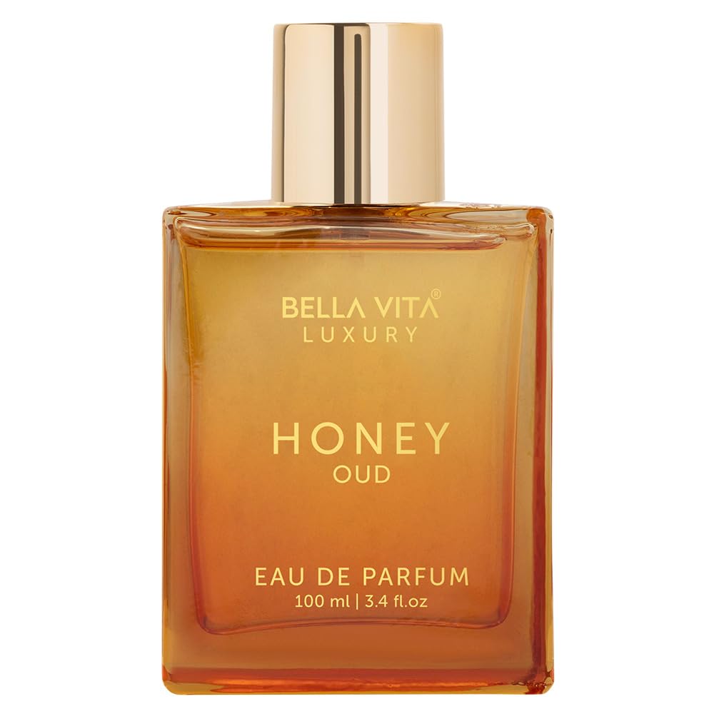 BellaVita Honey OUD Perfume for Women & Men (3.4 fl.oz) | Vanilla, Bergamot & Patchouli Perfume | Long-Lasting Arabian Unisex Perfumes for Women & Men | Floral & Spicy Vegan Cologne Honey Perfume