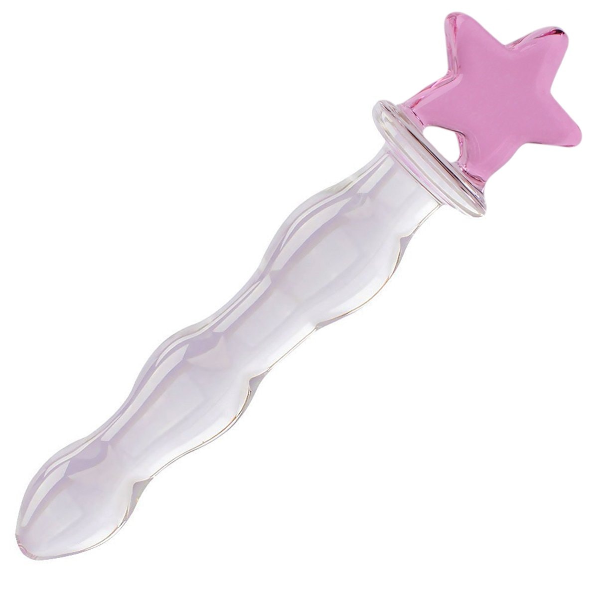 Crystal Glass Pleasure Wand Dildo Penis - AKStore - Bear/Cat, Pink: Pentagram