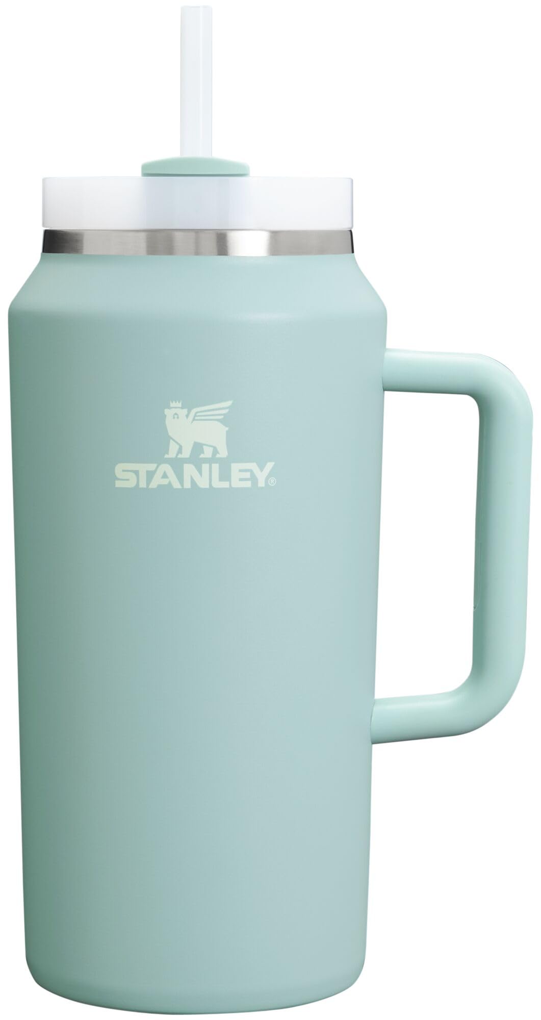 Stanley Quencher H2.0 Tumbler with Handle and Straw 30 oz | Flowstate 3-Position Lid | Cup Holder Compatible for Travel | Insulated Stainless Steel Cup | BPA-Free | Rose Quartz 2.0: 64 Ounces Seafoam