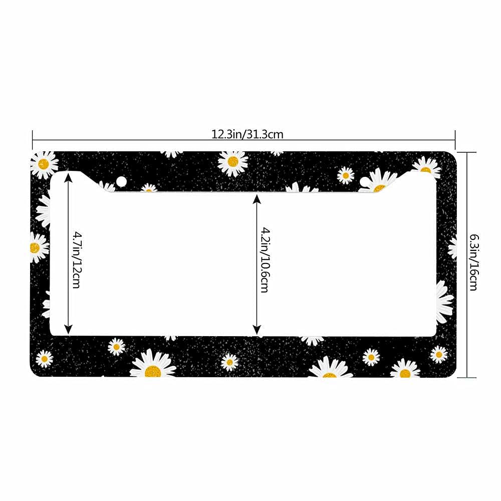 Nicokee Decorative License Plate Frame Black Celtic Viking Car Tag Frame Aluminum Auto License Plate Holder for Men Women