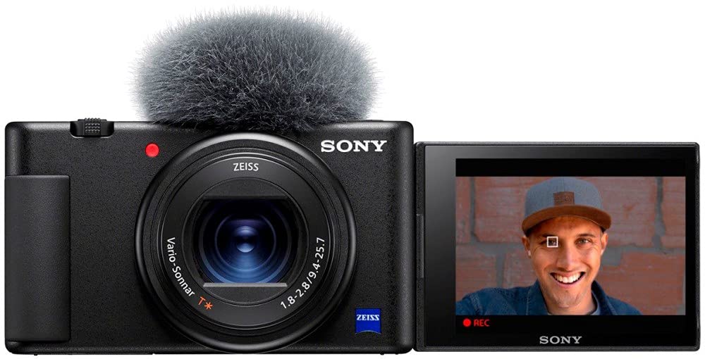 Sony ZV-1 Digital Camera for Content Creators, Vlogging and YouTube with Flip Screen, Built-in Microphone, 4K HDR Video, Touchscreen Display, Live Video Streaming, Webcam: Camera only Black