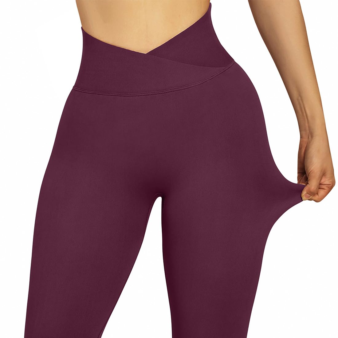 SUUKSESS Women Crossover Seamless Leggings Butt Lifting High Waisted Workout Yoga Pants thumbnail 4