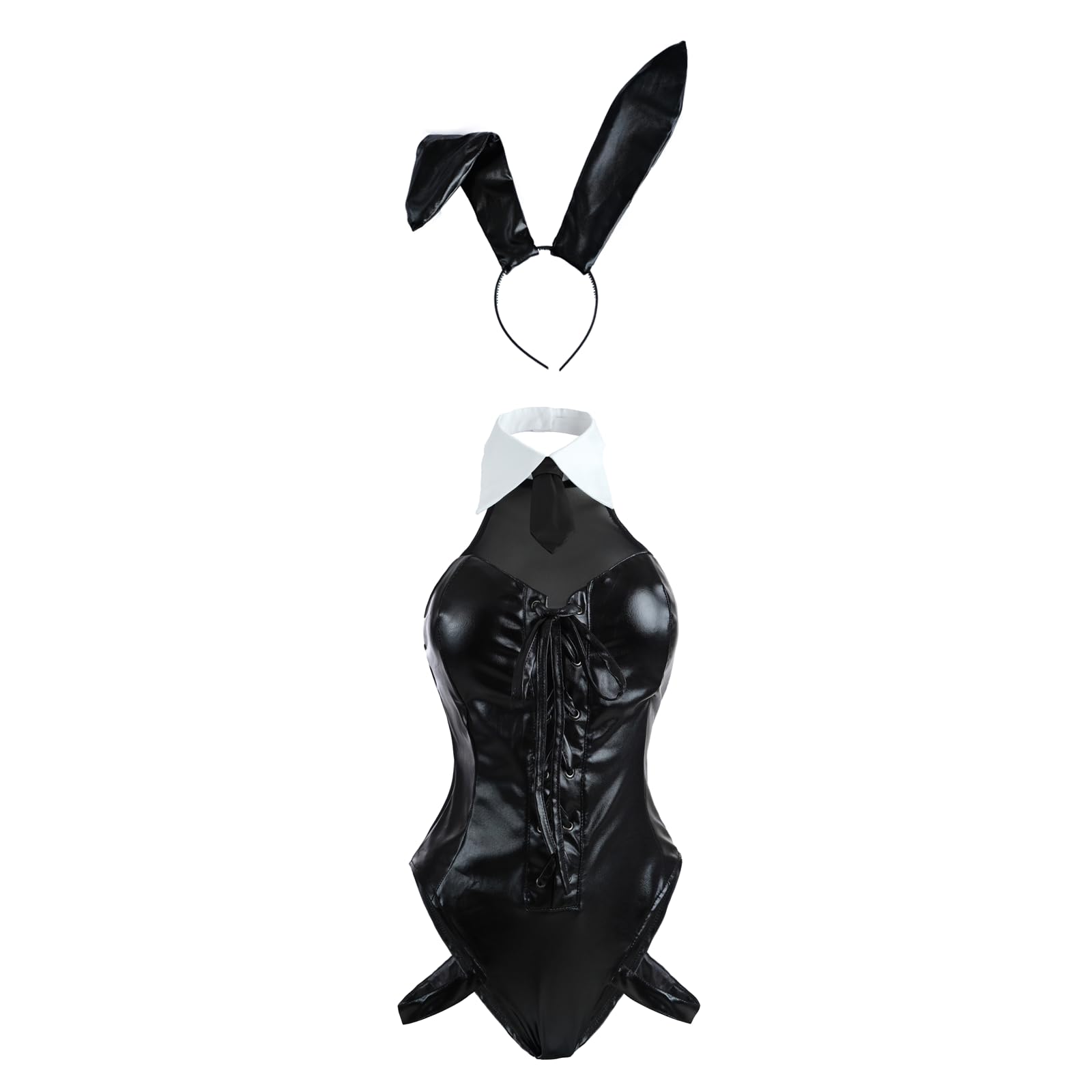 CR ROLECOS Bunny Costume Women Bunny Girl Senpai Cosplay One Piece Bodysuit: 3X-Large Black 1