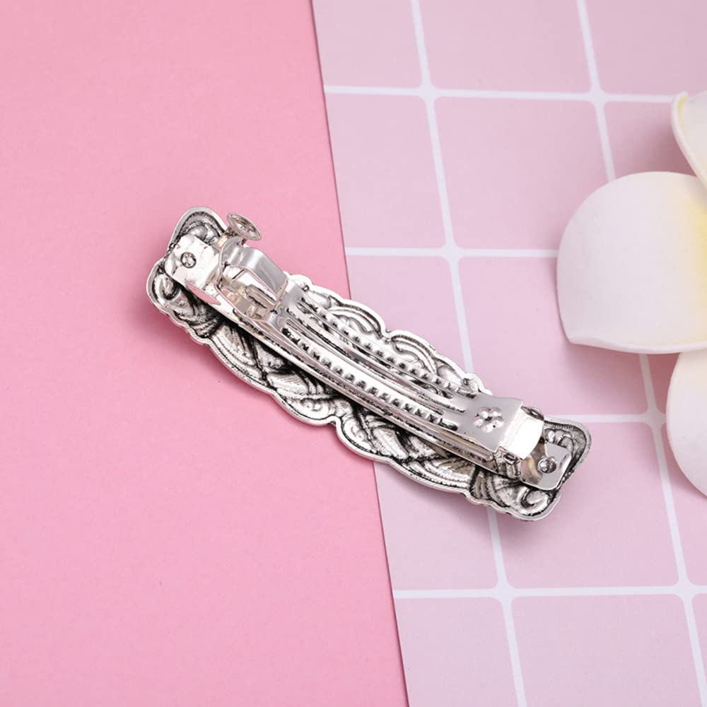 JKJF 2 Pcs Celtic Knot Barrette Vintage Hair Barrettes Metal French Hair Clips Engraved Headwear for Women Girls - Gold Silver Style 1 thumbnail 5