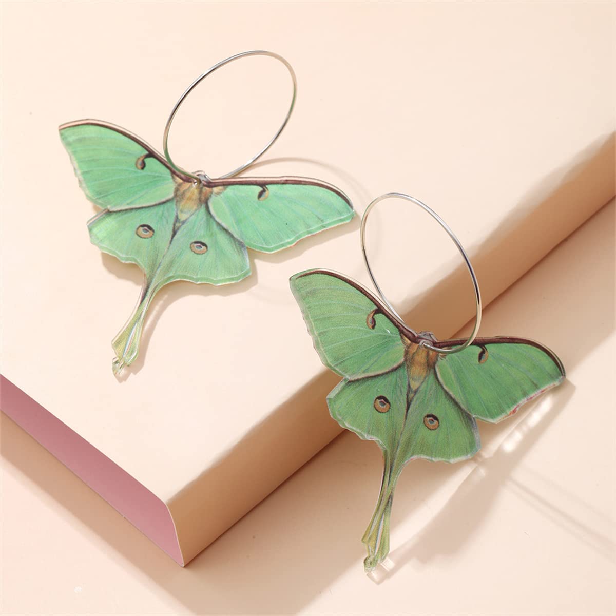 Moth Butterfly Earrings.Punk Insect Drop Earrings Color Acrylic Moth Wing Earrings Statement Black Earrings Party Jewelry for Women