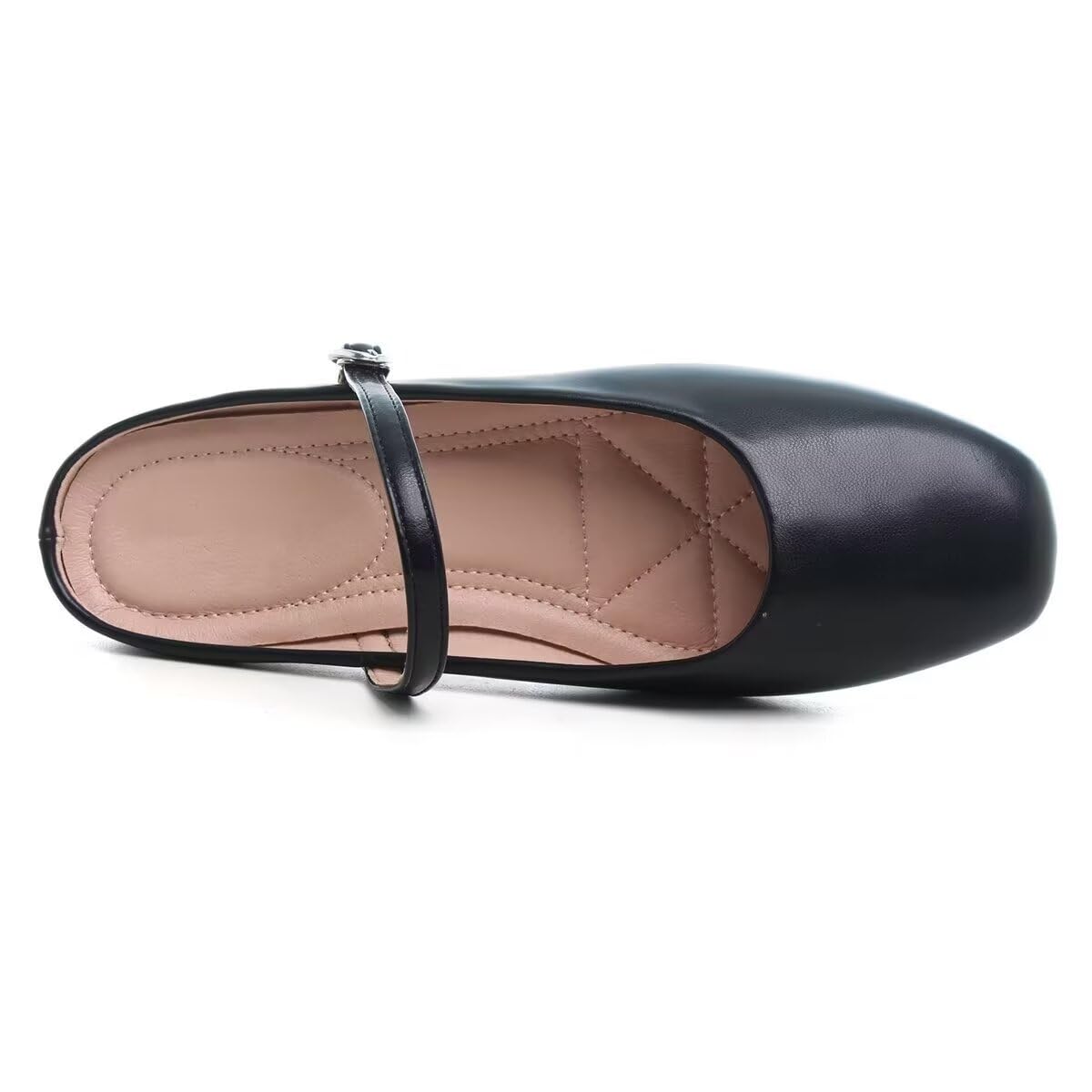 VFDB Women Mules Elegant Dressy Flats Closed Toe Microfiber Leather Shoes Adjustable Buckle Strap Mary Jane Casual Office Shoes thumbnail 5