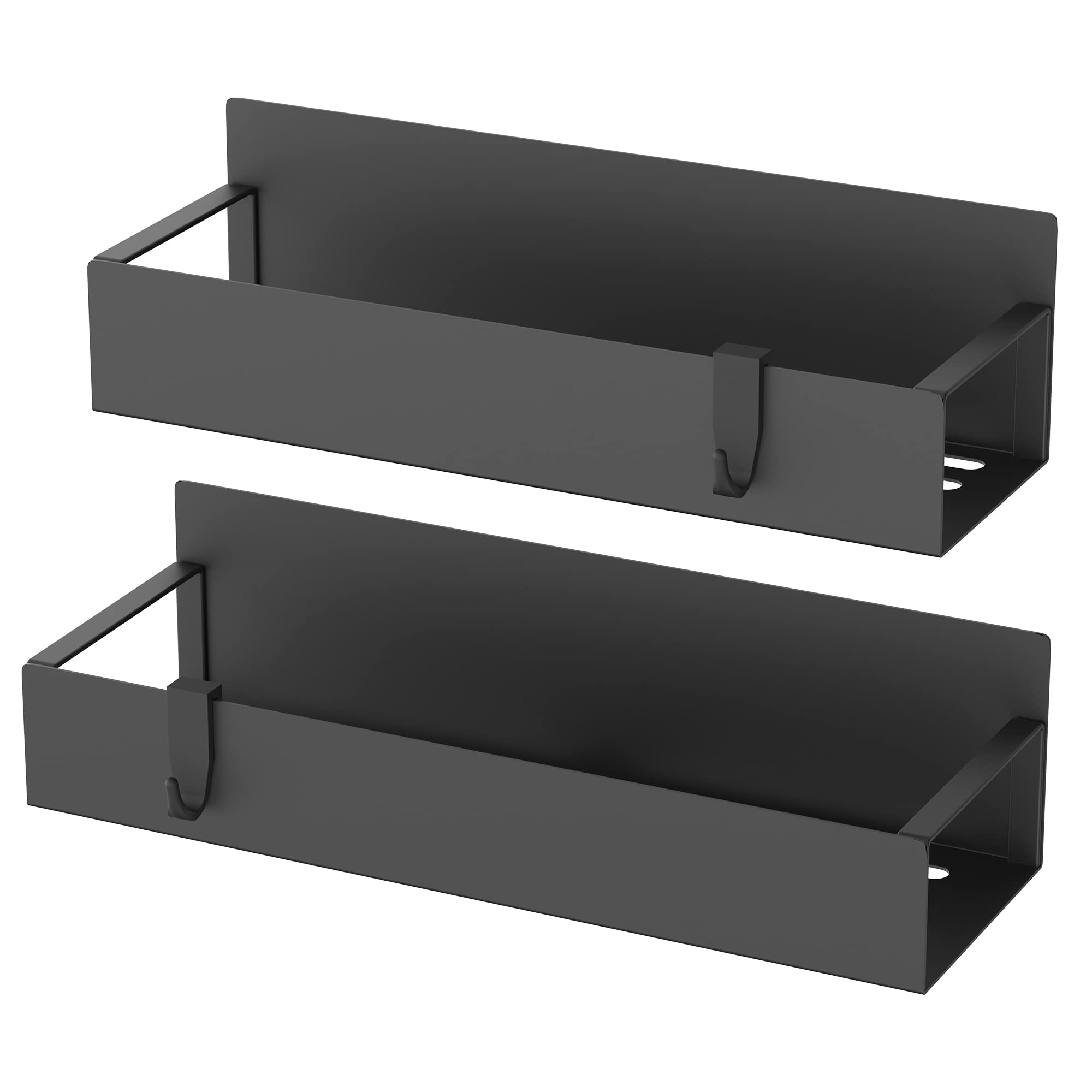 HuggieGems 6 Pack Magnetic Spice Storage Rack Organizer for Refrigerator and Oven, Red Fridge Organizers and Storage: 2 Pack Black