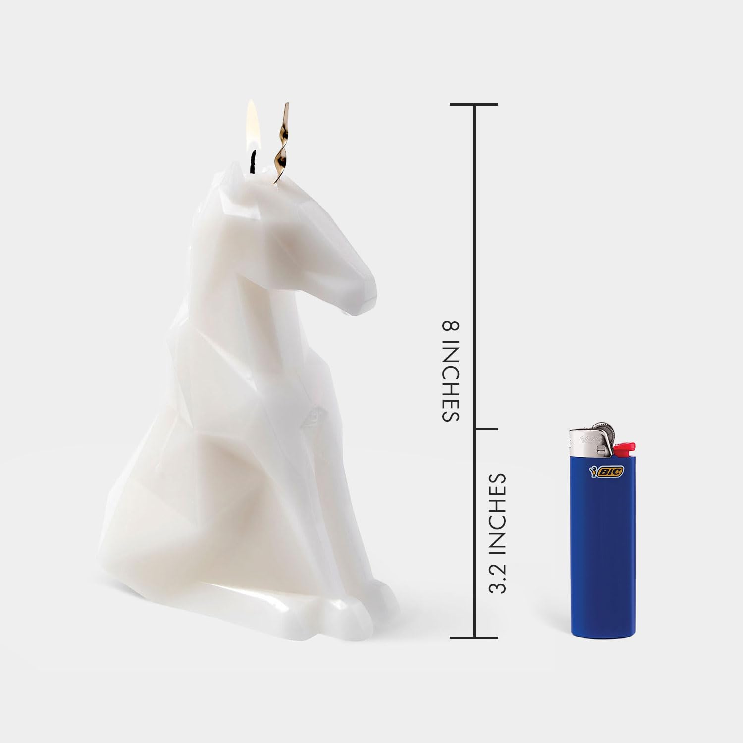 PyroPet Einar Unicorn Candle (White, Scented) - Metallic Skeleton | Halloween Decor | Gift for Unicorn Fans | 16-Hr Burn | 5.1x2.6x8 in