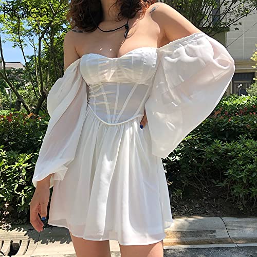GGOOB Cottagecore Dress Corset Dress for Women Fairy Clothes: Large