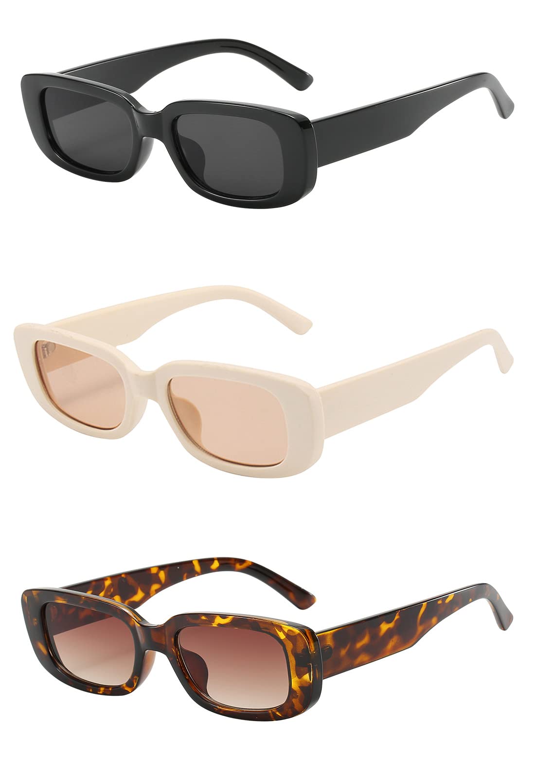 BOJOD Rectangle Sunglasses for Women Retro Fashion Sunglasses UV 400 Protection Square Frame Eyewear thumbnail 1