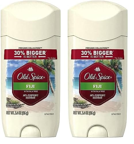 Old Spice Fresher Collection Men's Anti-Perspirant and Deodorant, Fiji Scent - 3.4 Oz: 3.4 Ounce (Pack of 2) Fiji