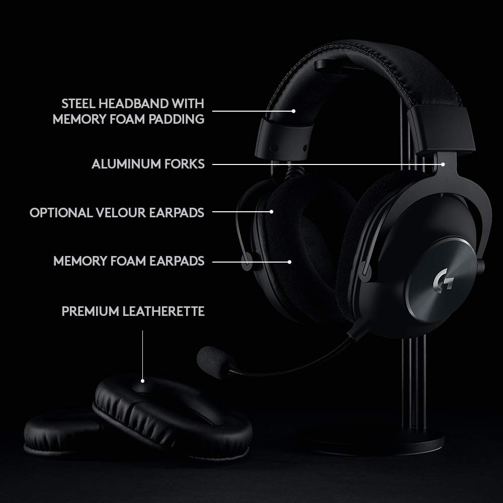 Logitech G PRO X Wireless LIGHTSPEED Gaming  with Blue VOCE Mic Filter Tech, 50 mm PRO-G Drivers, and DTS Headphone:X 2.0 Surround Sound, 20+ Hour Battery Life - Black: Headset