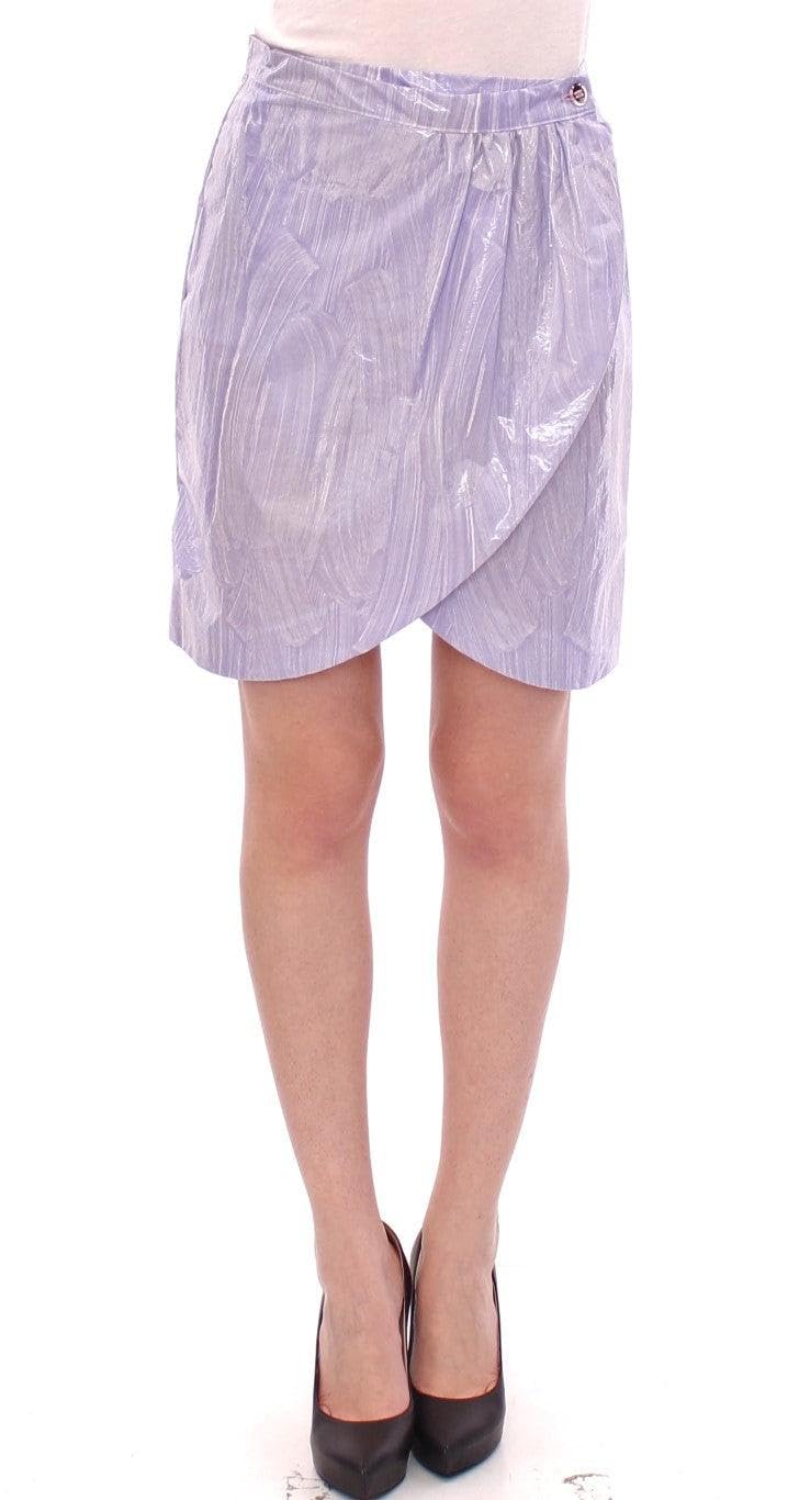 Licia Florio Elegant Purple Viscose Skirt - Wrap Women's Closure thumbnail 1