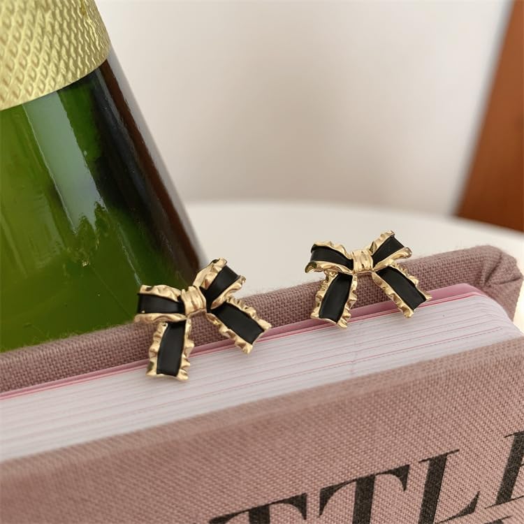 Gold Plated Bow small tiny cute stud hoop Earrings for Women Fashion Jewelry: Gold Plated Bow small tiny cute stud hoop Earrings for Women Fashion Jewelry