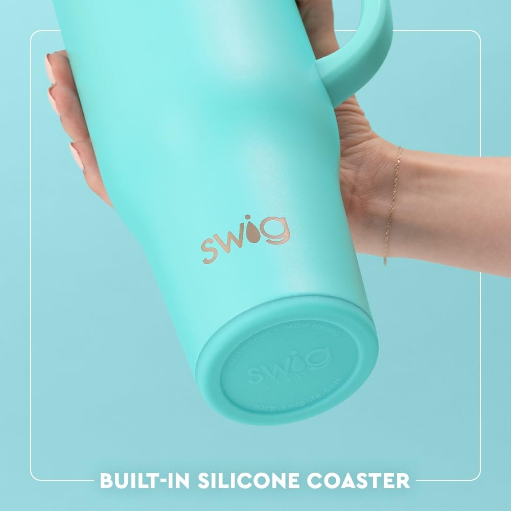Swig Life 40oz Mega Mug, 40 oz Tumbler with Handle and Straw, Cup Holder Friendly, Dishwasher Safe, Extra Large Insulated Tumbler, Stainless Steel (Caliente) - Image 5