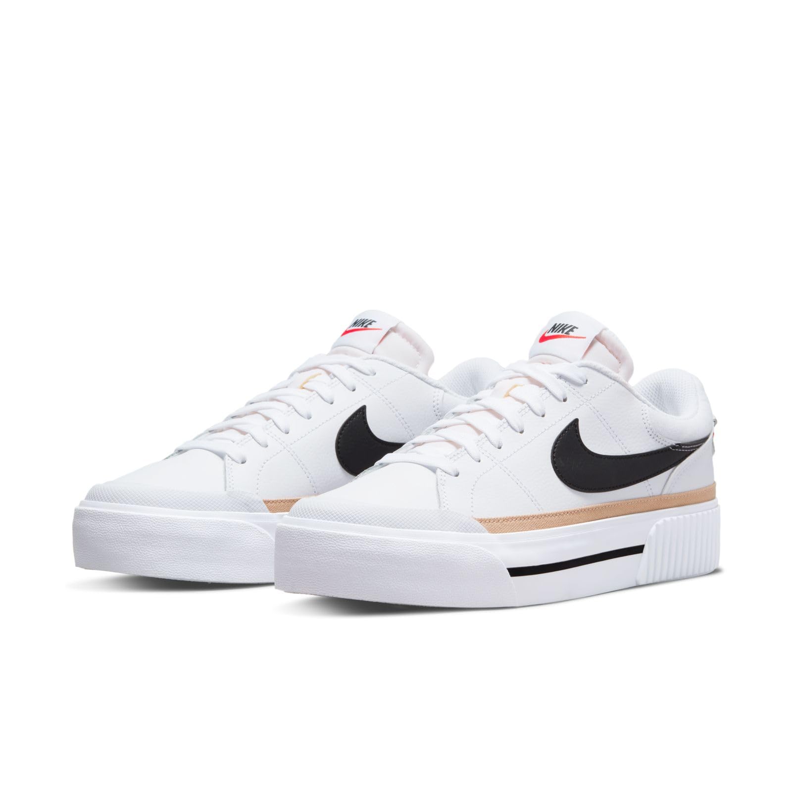 Nike Women's Low-Top Sneakers: 7.5 White/Black-hemp-team Orange