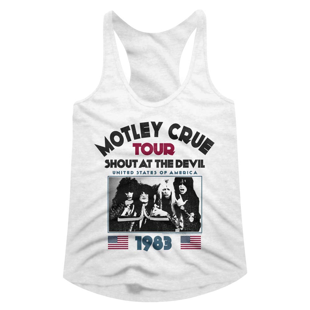 Motley Crue Heavy Metal Band 1983 Shout at The Devil Tour Ladies Racerback Tank Top: Large
