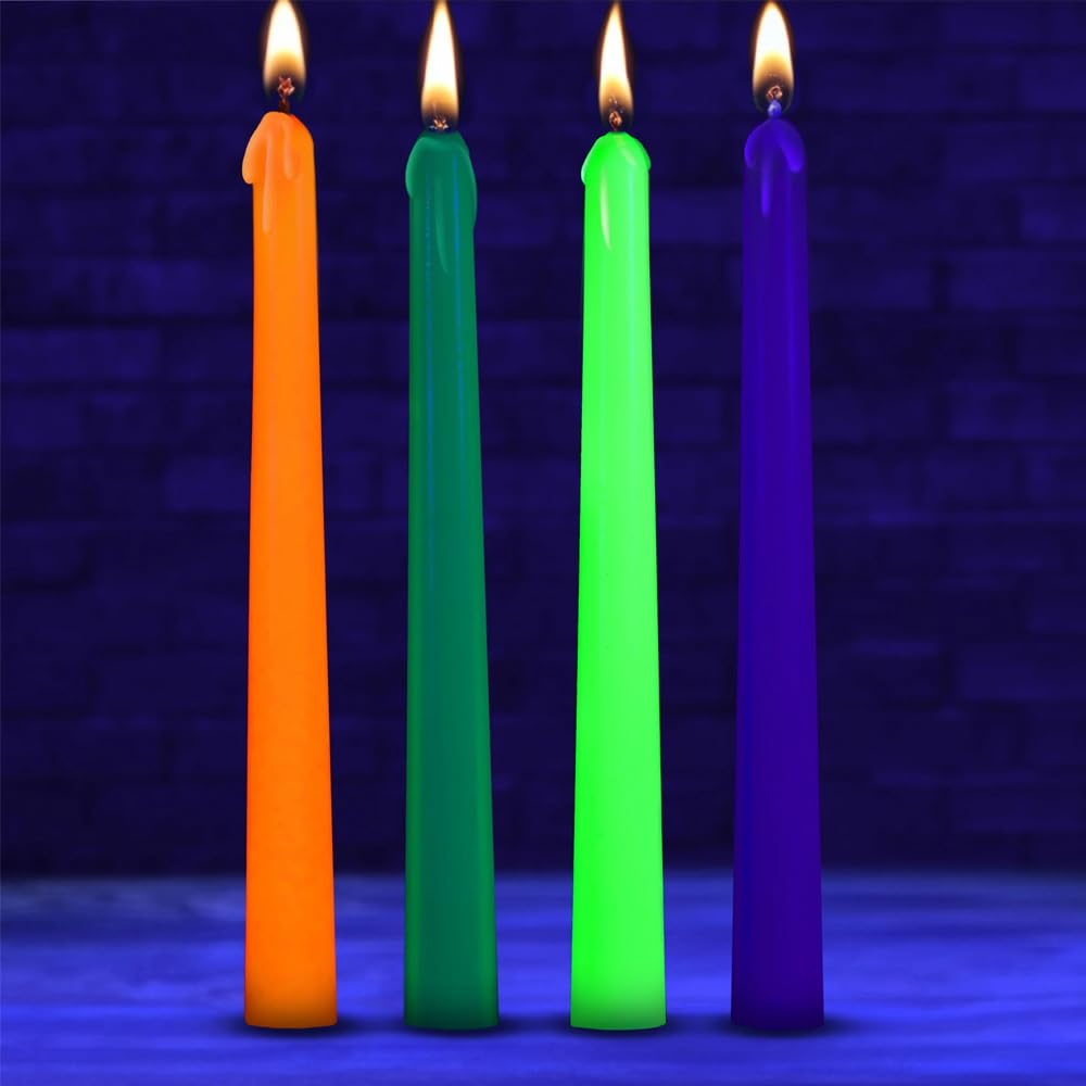 Wax Play UV Black Light PartyReactive Candles Waxplay Drip Low Heat BDSM Dripping Candle Sex Toys Romantic for Lovers Couples Bondage Game - 125˚ F