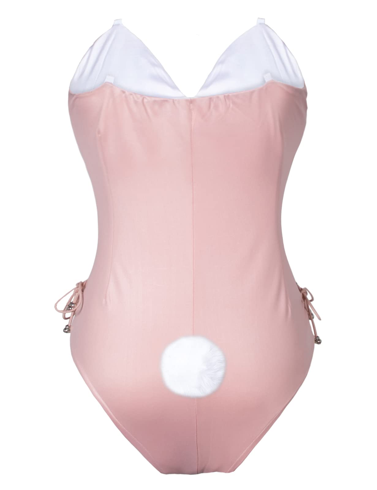 Womens Bunny Costume Girl Suit Senpai Cosplay Anime Role Costume One Piece Bodysuit Stockings Set: Small Pink-removable Padded