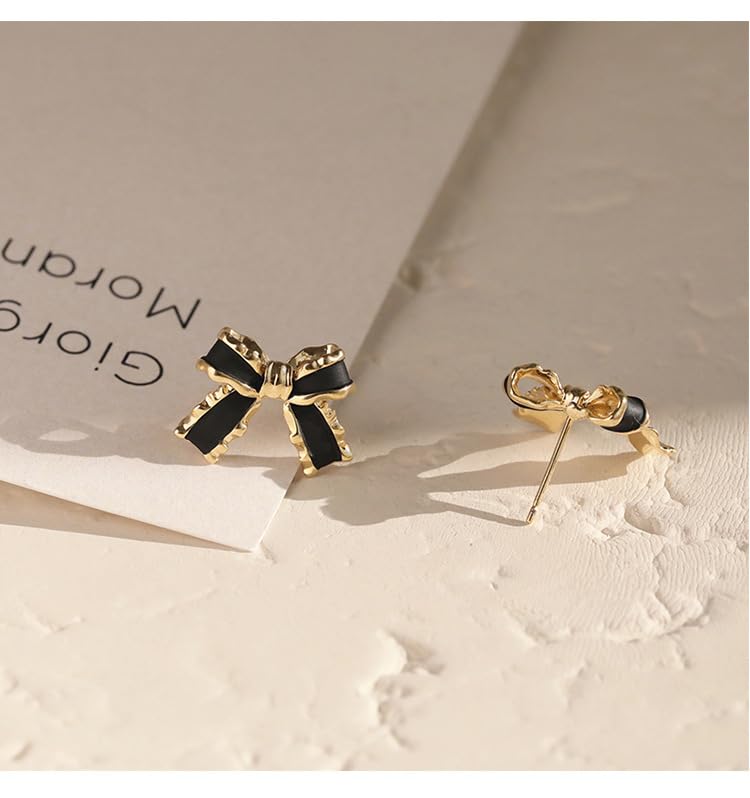 Gold Plated Bow small tiny cute stud hoop Earrings for Women Fashion Jewelry: Gold Plated Bow small tiny cute stud hoop Earrings for Women Fashion Jewelry
