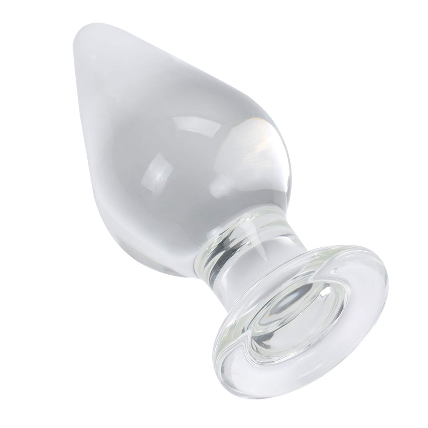 Epichao Huge Head Glass Butt Plug Crystal Anal Plug Bum Plug Bomb Plug Anal Trainer Anal Expander Training Sex Toy (): 2.95"