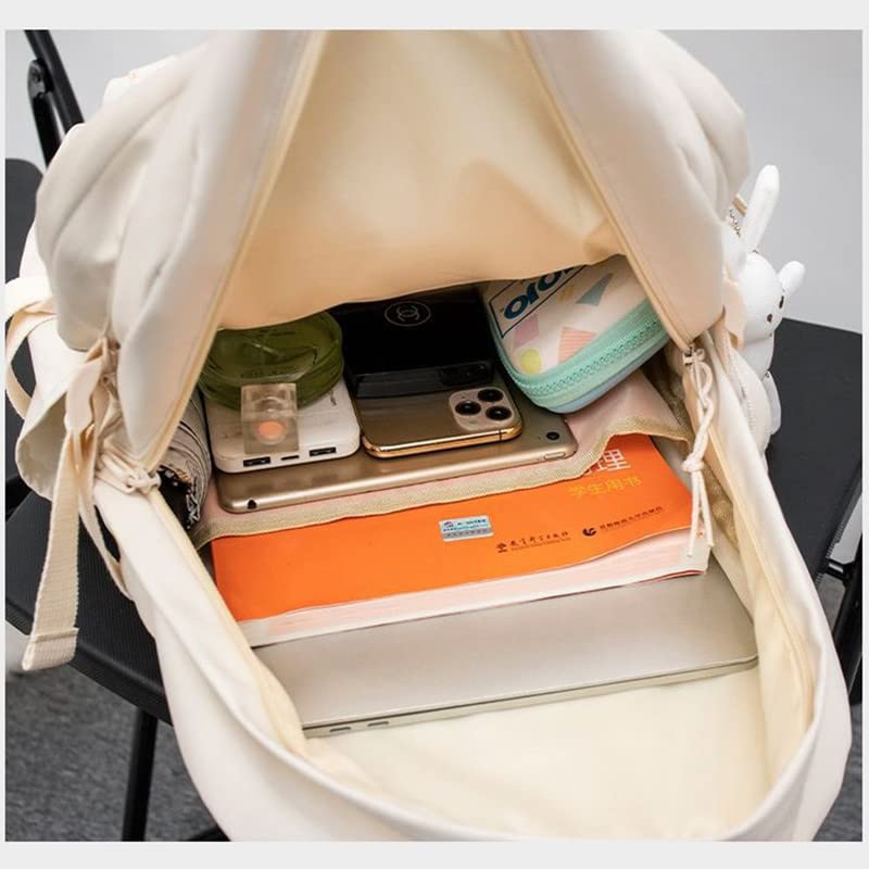 ALORVE Backpack Cute Anime Student Schoolbag Cartoon Casual Travel Bag for Boys and Girls School Season Backpack (): White