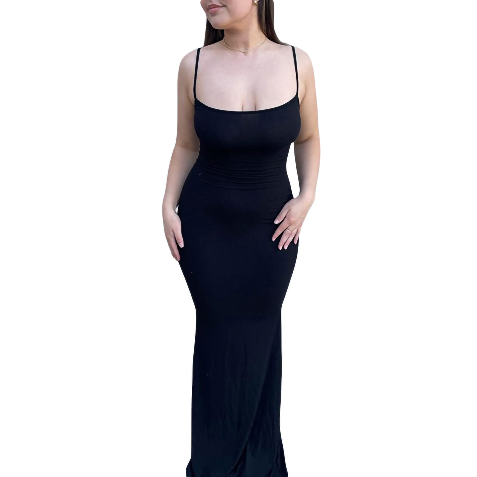 Women Bodycon Maxi Slip Dress Summer Sleeveless Strappy Backless Evening Party Long Dress