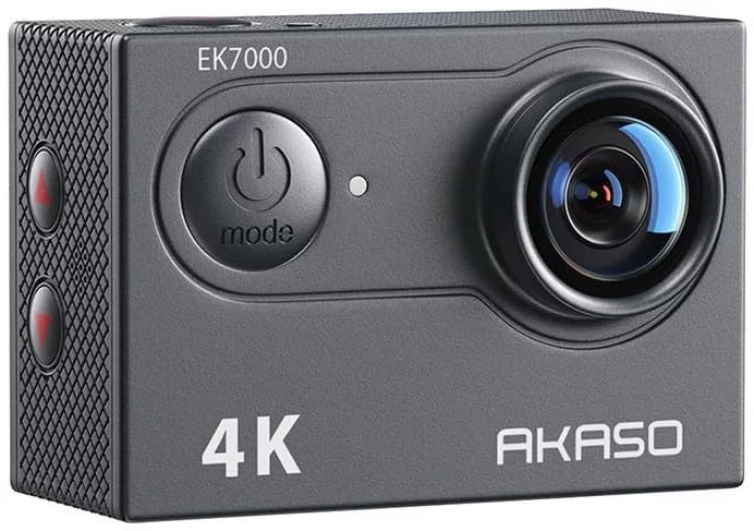 AKASO EK7000 4K30FPS 20MP WiFi Action Camera with EIS Ultra HD 131FT Waterproof Underwater Camera Remote Control 4X Zoom Support External Microphone: Black