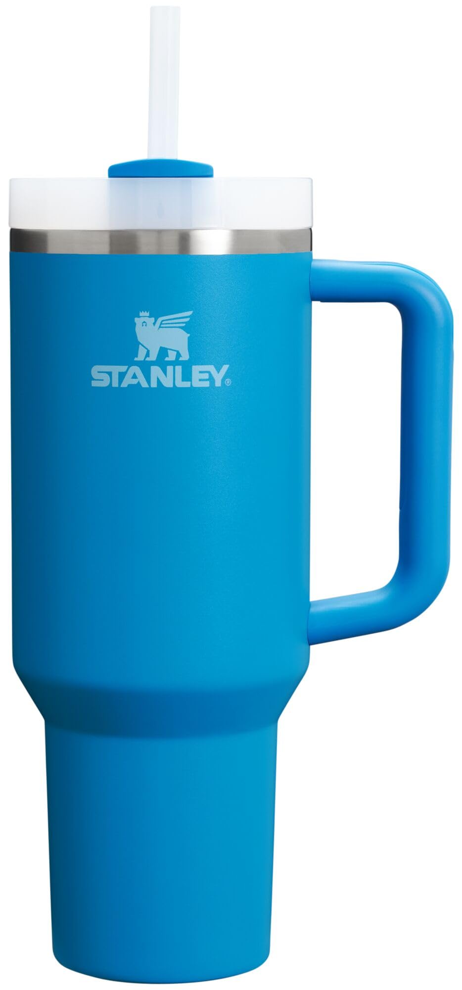 Stanley Quencher H2.0 Tumbler with Handle and Straw 30 oz | Flowstate 3-Position Lid | Cup Holder Compatible for Travel | Insulated Stainless Steel Cup | BPA-Free | Rose Quartz 2.0: 40 Ounces Azure