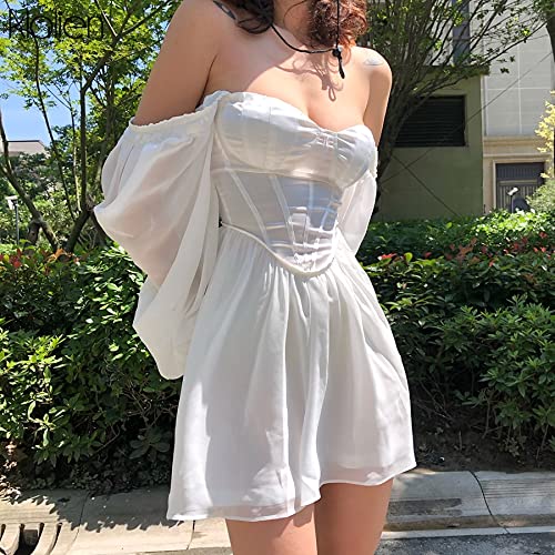 GGOOB Cottagecore Dress Corset Dress for Women Fairy Clothes: Large