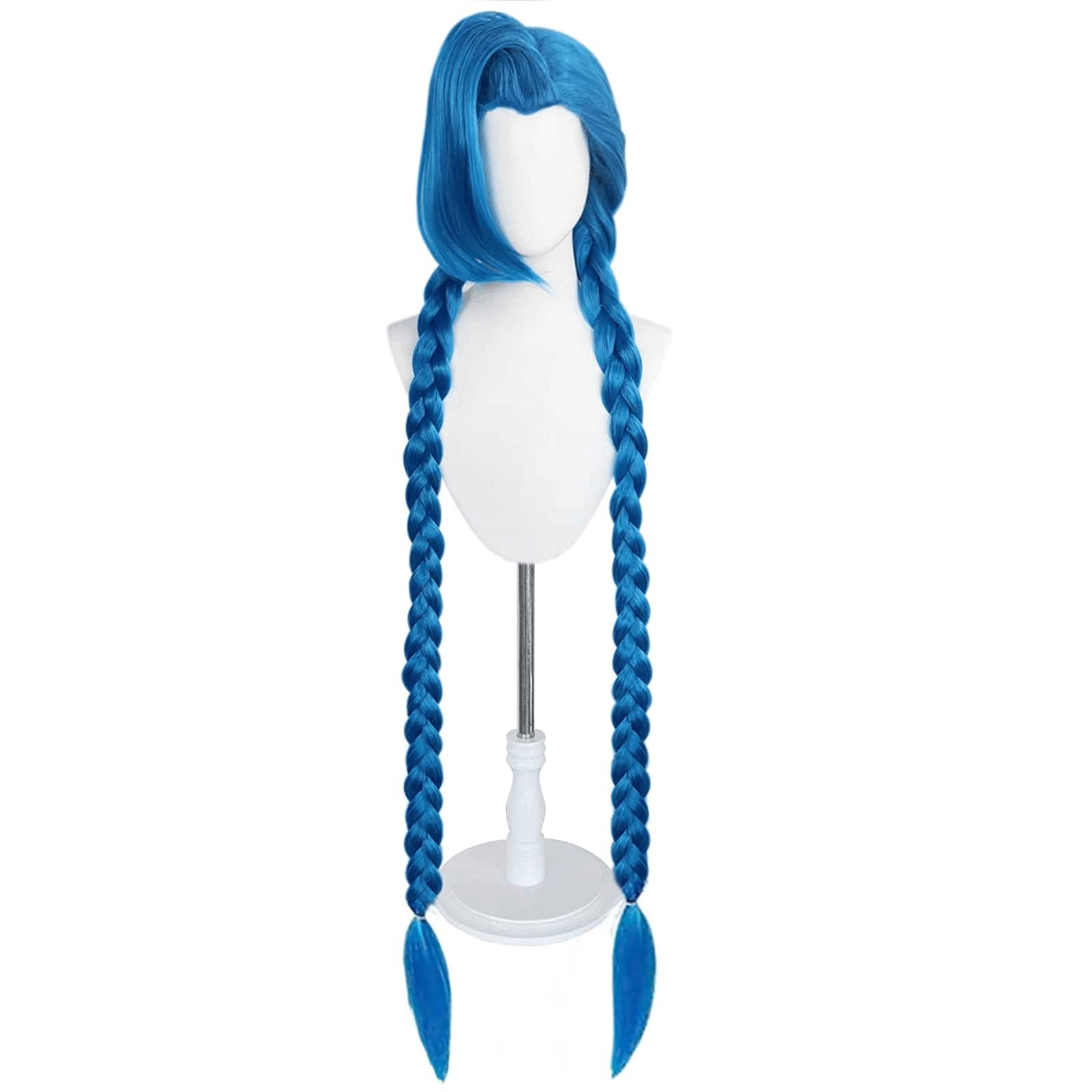 Ebingoo Blue Braided Cosplay Wig for Women + Wig Cap Long Straight Synthetic Costume Wig for Halloween Costume Anime Party: Blue 1