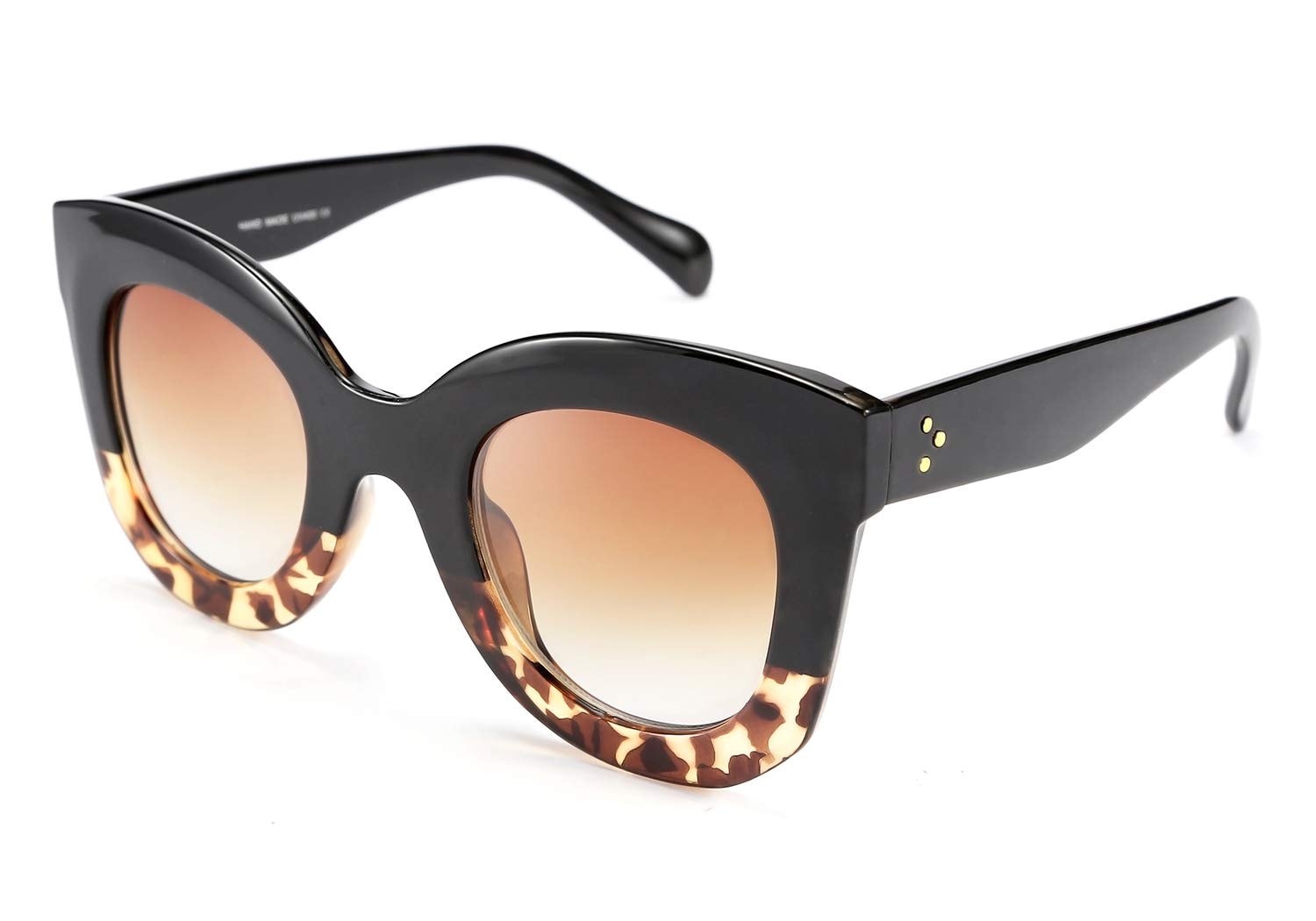 FEISEDY Retro Oversized Square Horn Sunglasses Semi Cat Eye Butterfly Glass Big Thick Bold Frame B2572 thumbnail 1